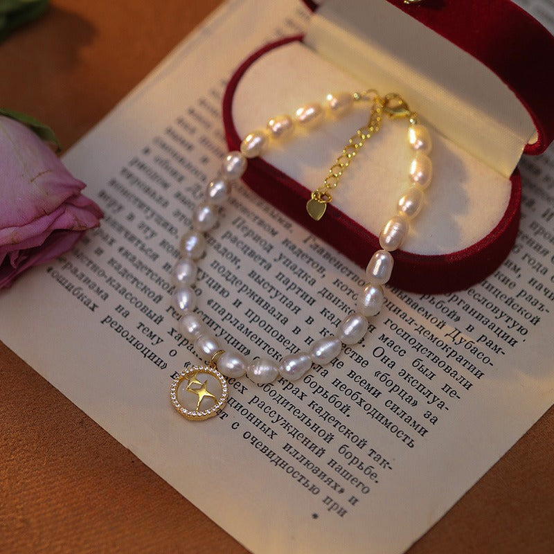 Natural Pearl Star Beaded Bracelet