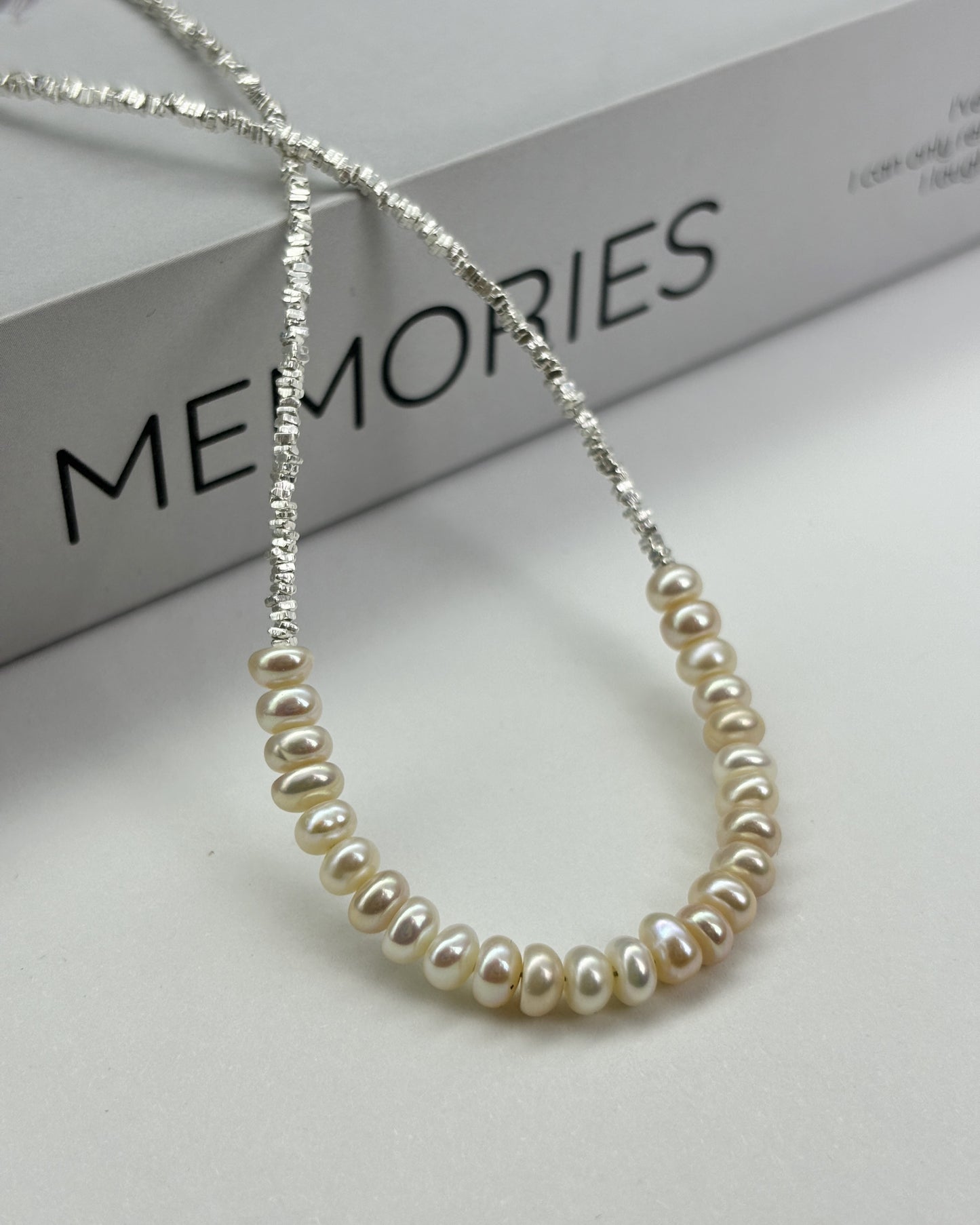 Broken Silver Pearl Necklace Smile Collarbone Chain
