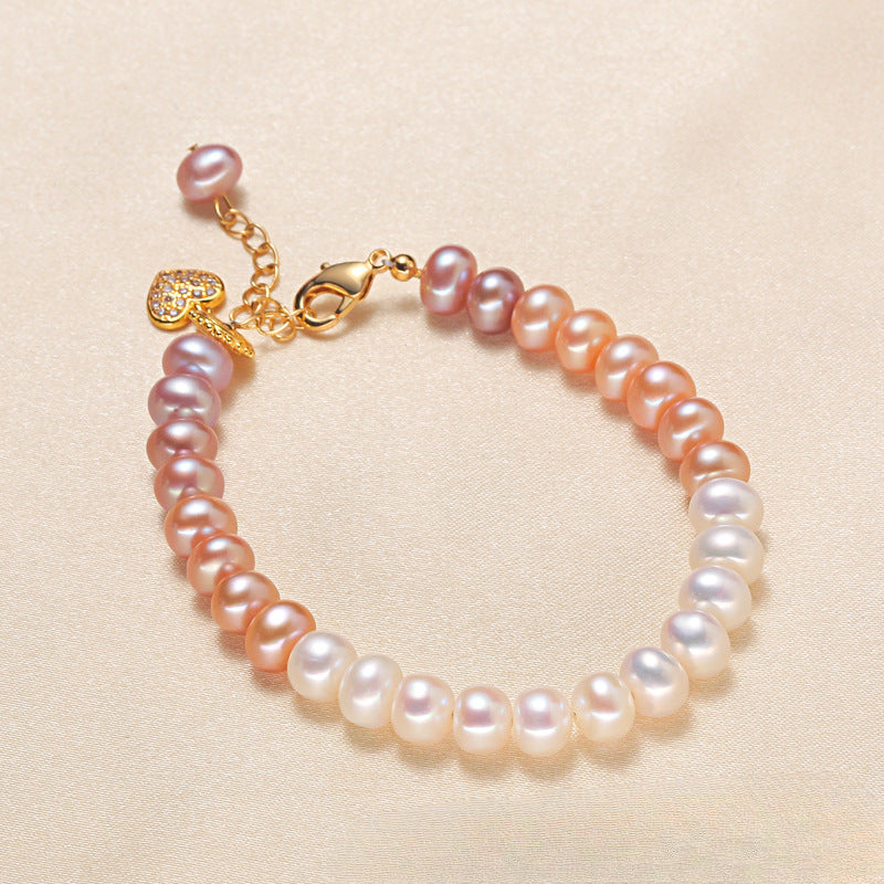 Rainbow caviar gradual change color pearl bracelet
