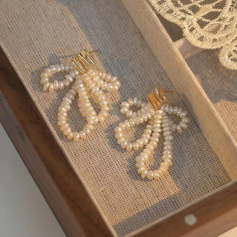 French Vintage Baroque Fringed Pearl Earrings