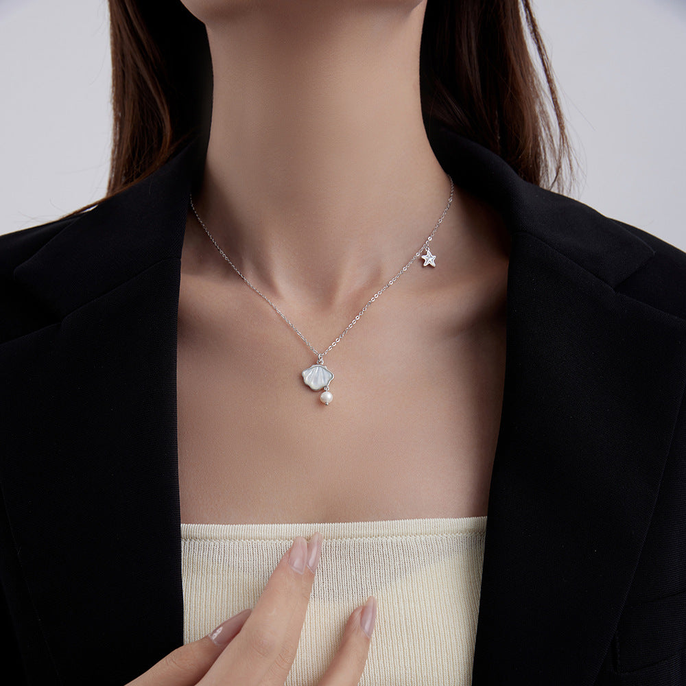 Starfish Shell Pearl Necklace
