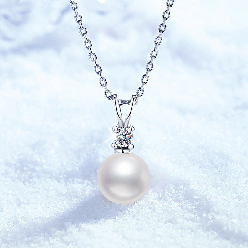 Natural pearl strong light round light luxury versatile necklace