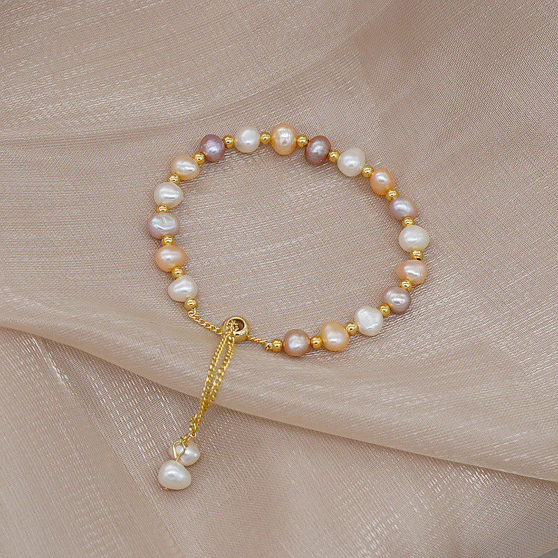 Natural pearl jade simple design bracelet