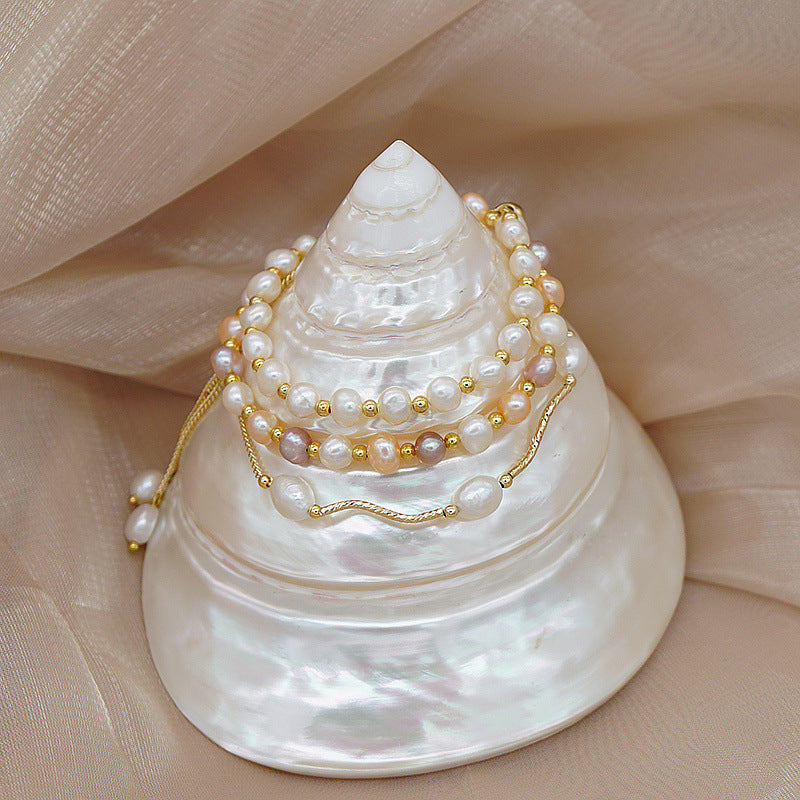 Natural pearl jade simple design bracelet