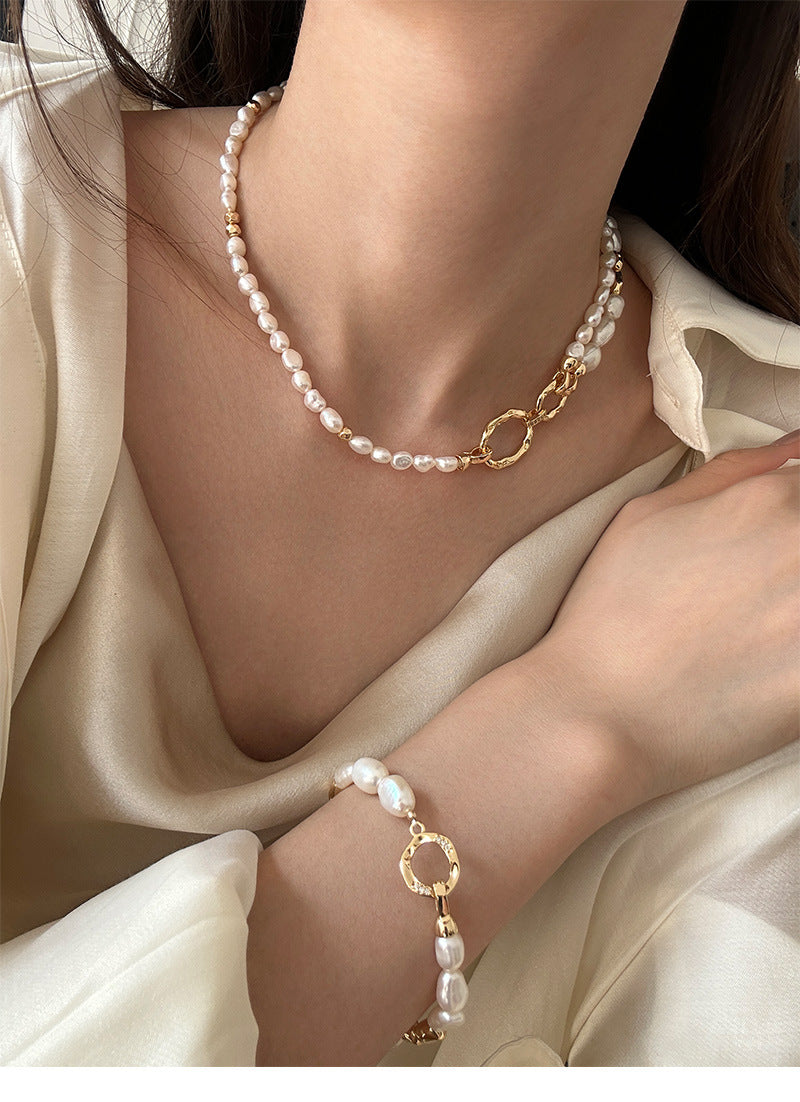 Vintage Natural Freshwater Baroque Pearl Long Necklace