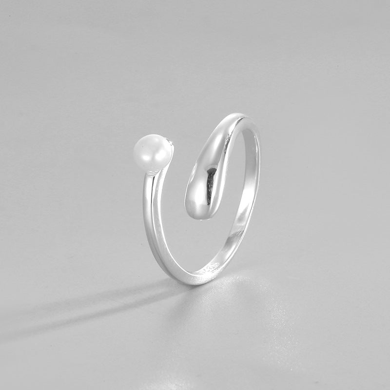 Cross Simple Design Pearl Ring