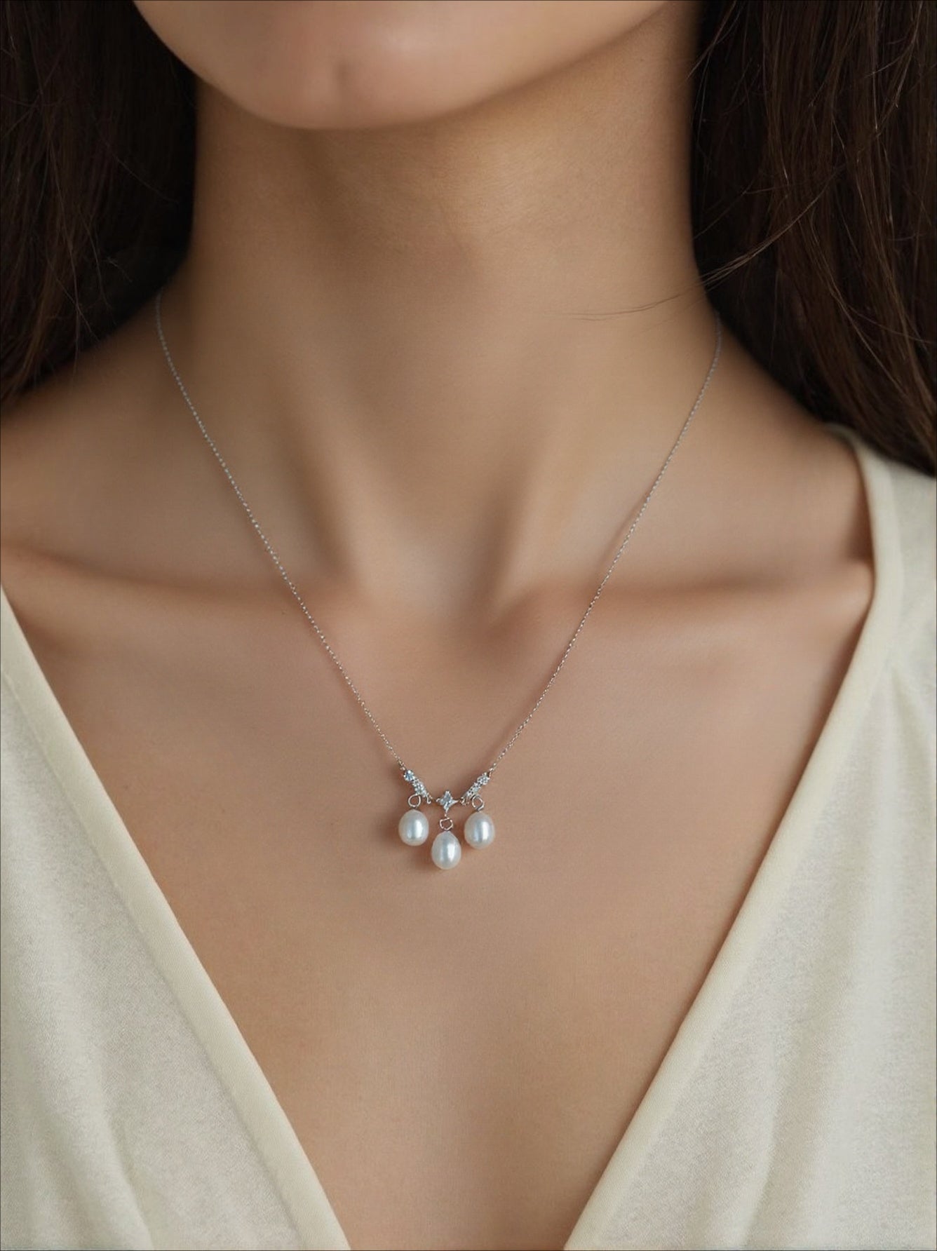 Natural pearl smart fringed pendant