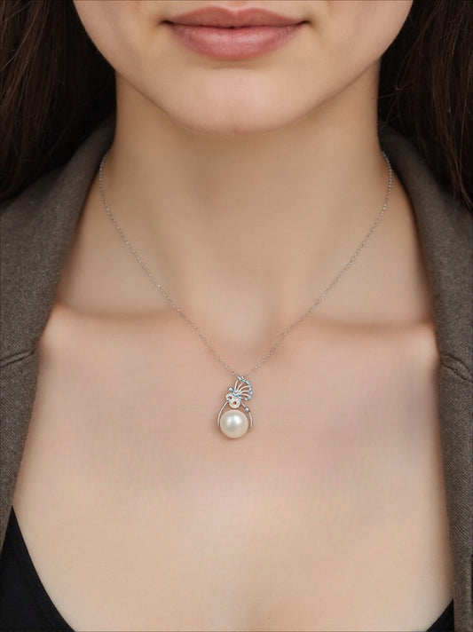 Original sterling silver freshwater pearl money bag necklace