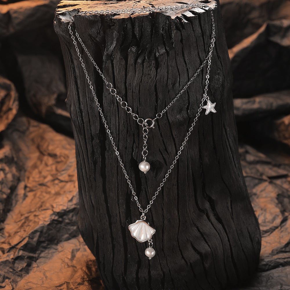 Starfish Shell Pearl Necklace